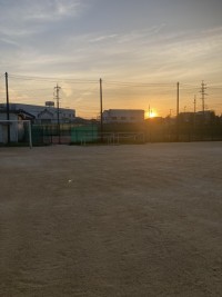 明正中からの夕陽