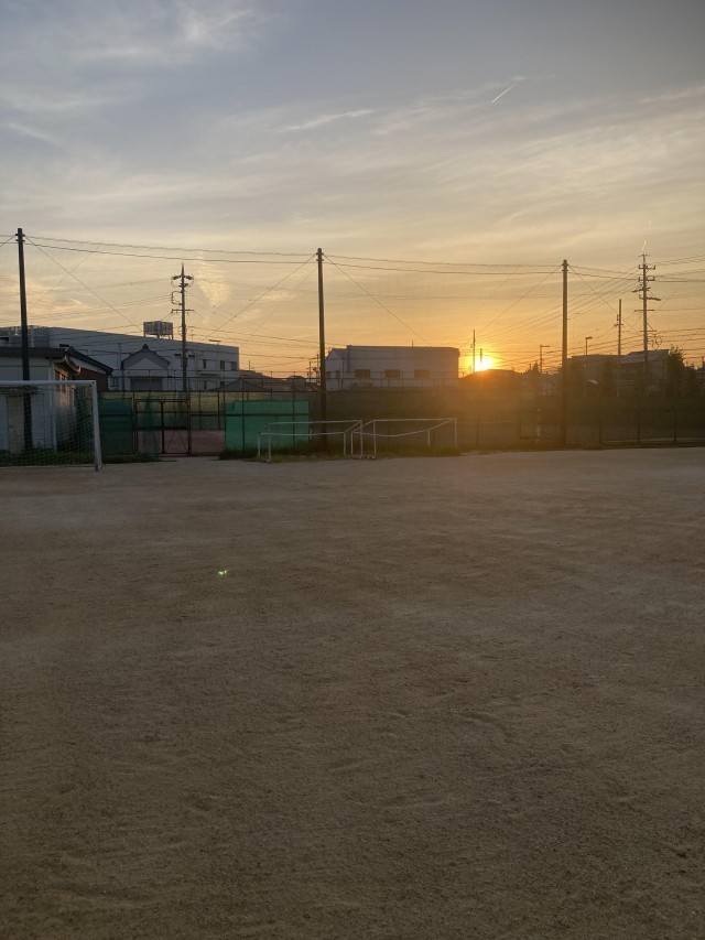 明正中からの夕陽